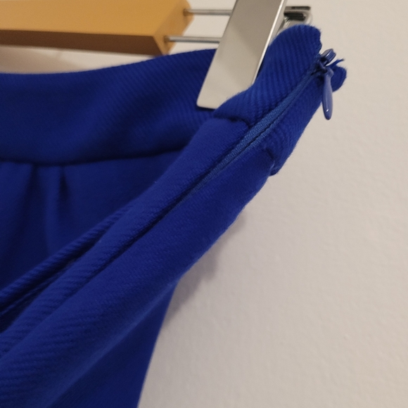 Milly Gathered Mini Skirt Cobalt Blue - Picture 7 of 11